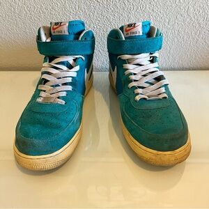 Nike Air Force Men’s Mid 07 Lace-Up Tropical Teal High Top Sneakers Size 12